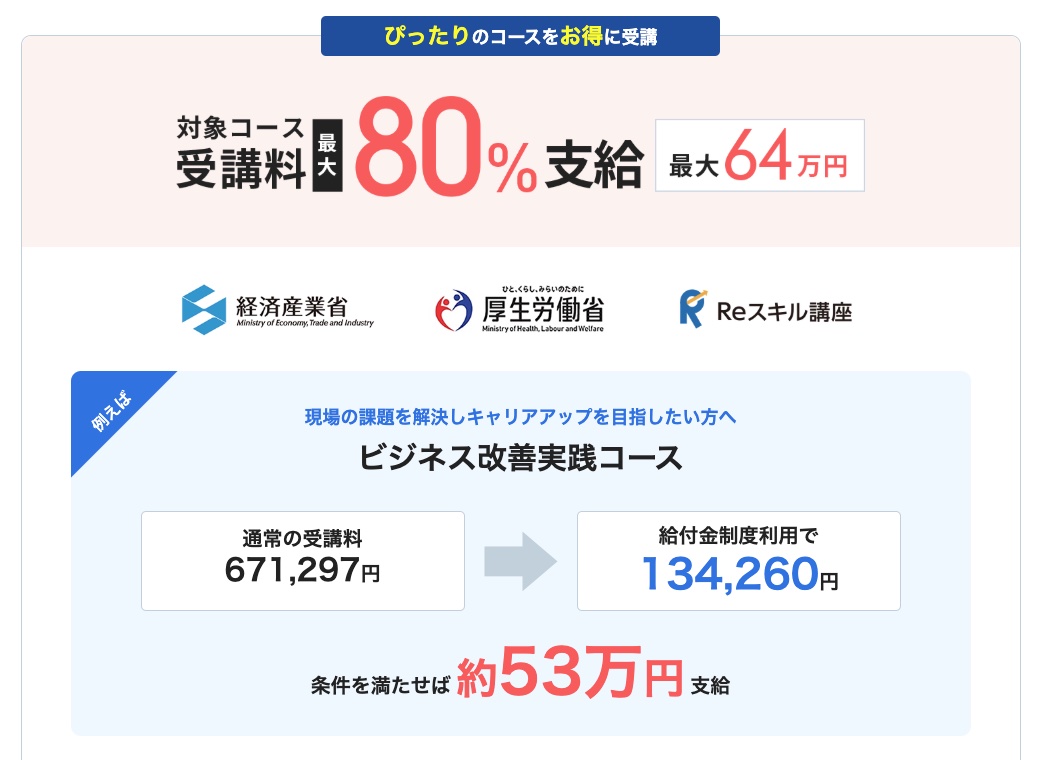 インターネット・アカデミーの補助金精度を使った割引制度