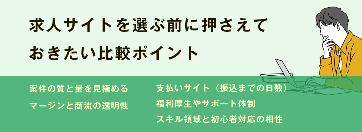 求人サイトを選ぶ前に押さえておきたい比較ポイント